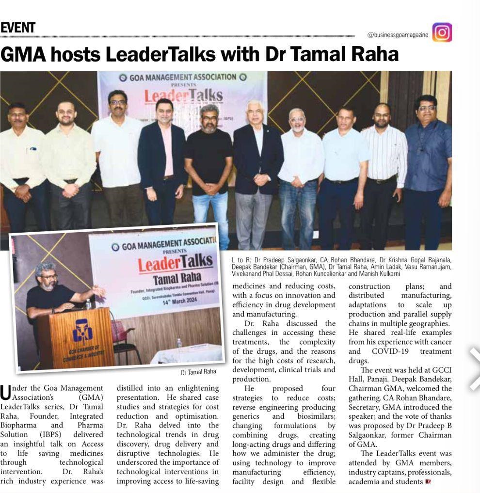 Read more about the article GMA hosts LeaderTalks with Dr Tamal Raha